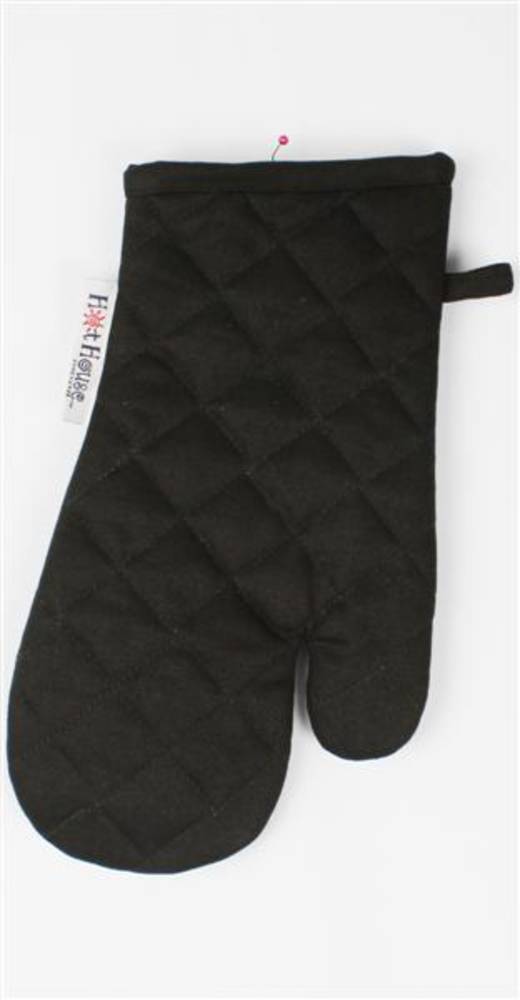 Oven glove plain solid black code:OG-HH/S-BLK